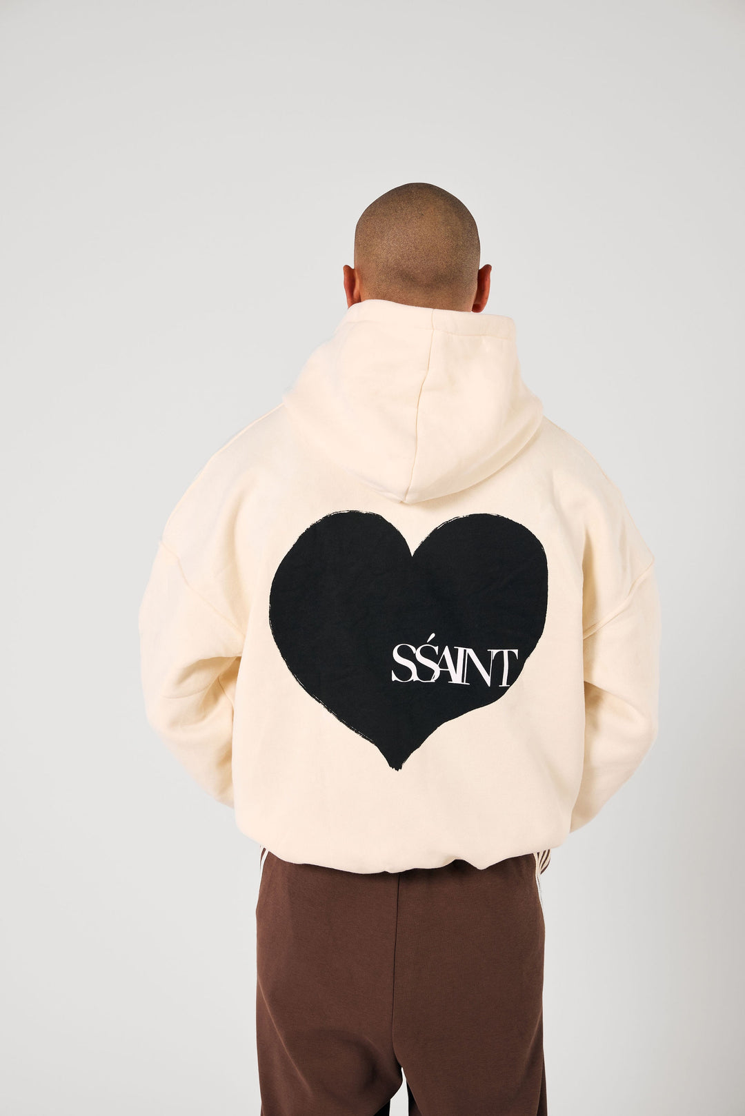 SŚAINT Heart Hoodie - Butter & Black
