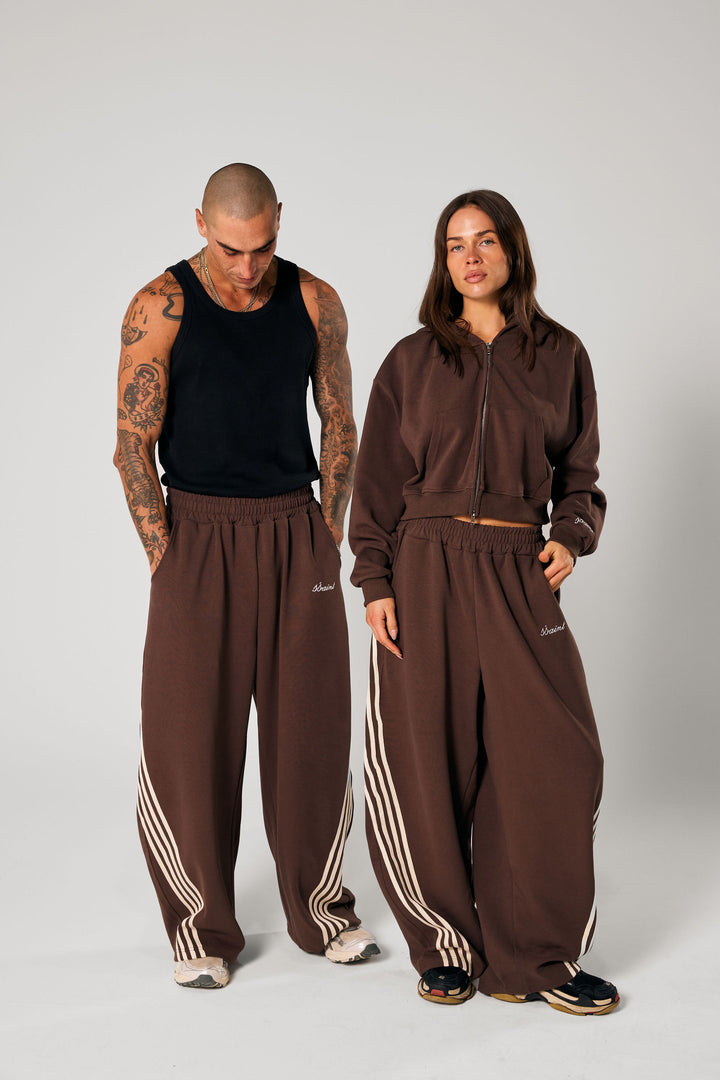 SŚAINT Cropped Hoodie - Brown