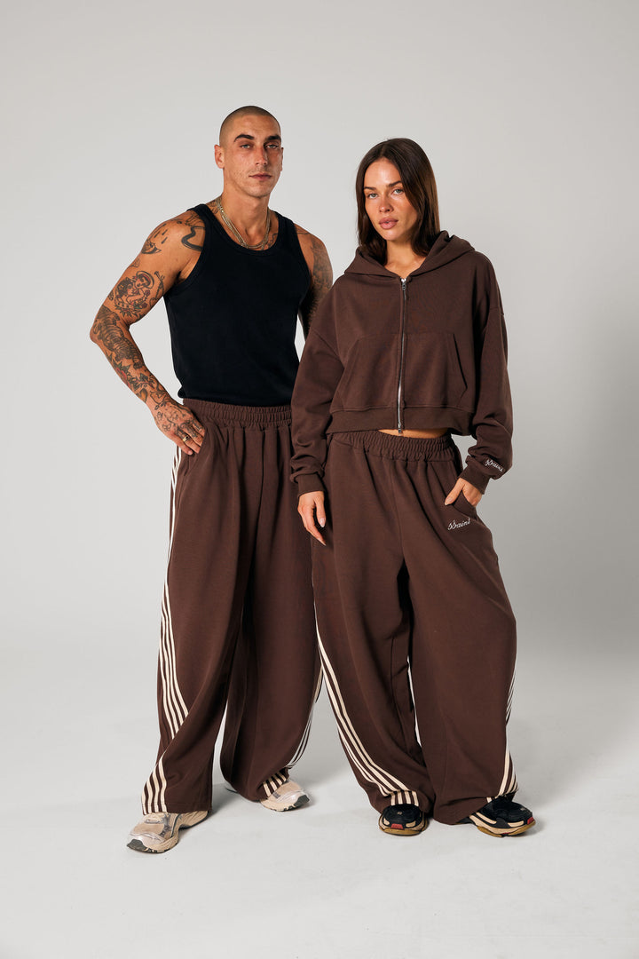 SŚAINT Cropped Hoodie - Brown