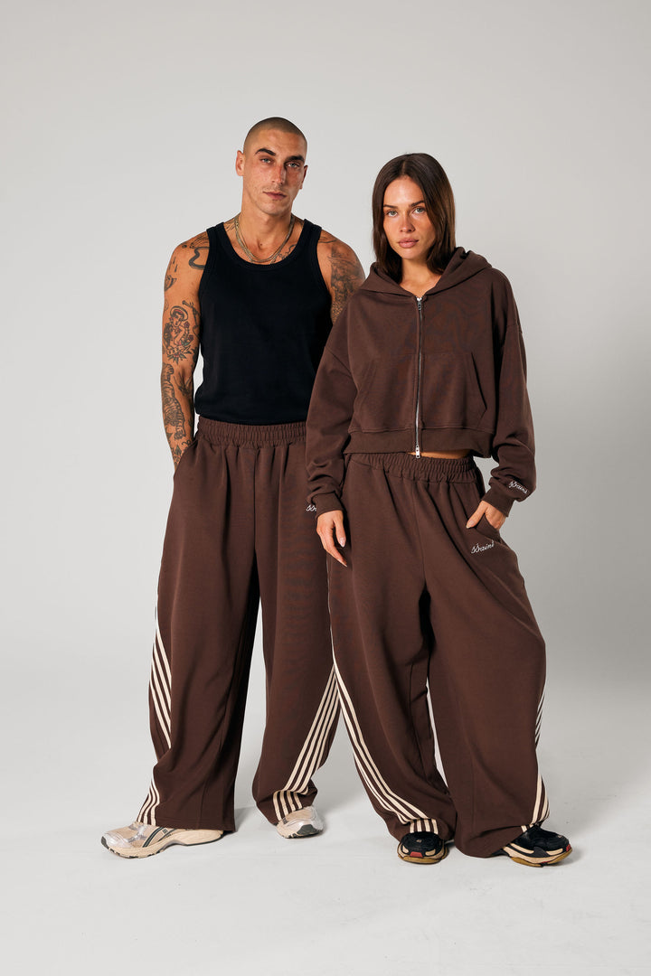 SŚAINT Cropped Hoodie - Brown