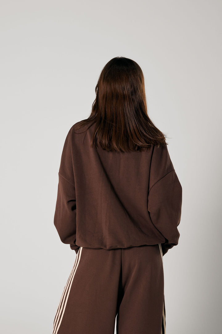 SŚAINT Cropped Hoodie - Brown