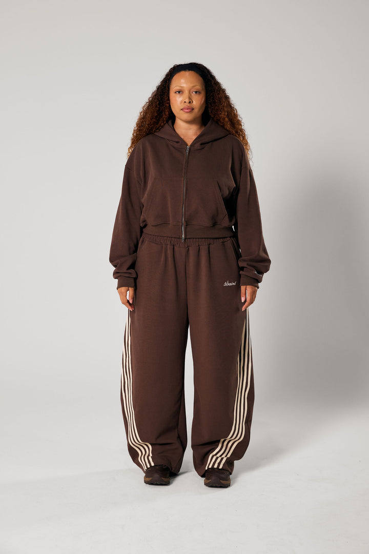 SŚAINT Cropped Hoodie - Brown