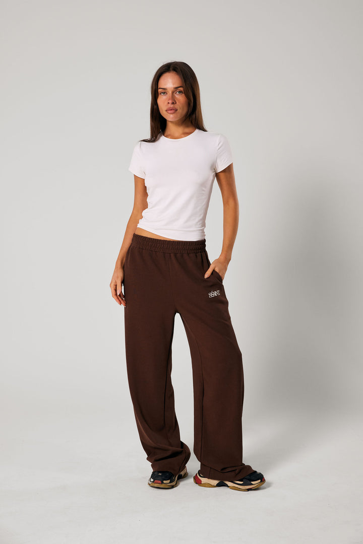 SŚAINT Lounge Pants - Brown With Butter Logo