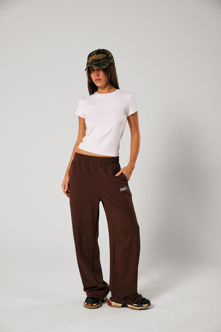 SŚAINT Lounge Pants - Brown With Butter Logo