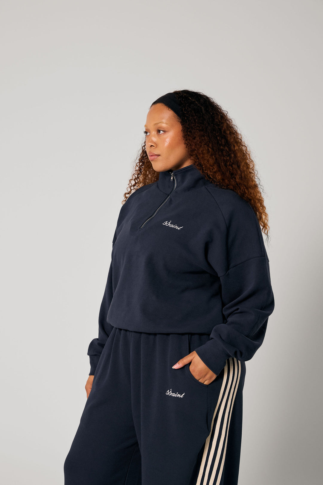 SŚAINT Zip Jumper - Navy