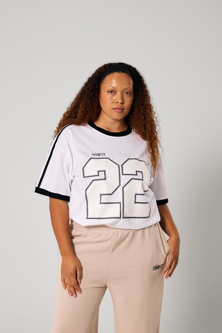 SŚAINT Lounge Pants - Taupe With Chocolate Brown Logo