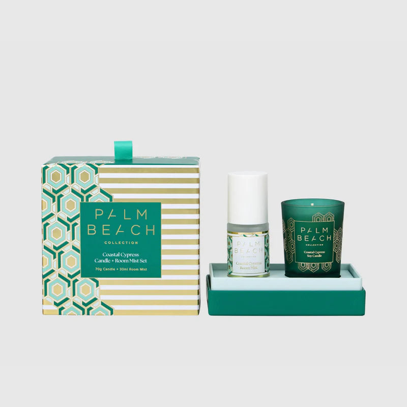 Palm Beach Collection 70g Mini Candle & 30ml Room Mist Set - Coastal Cypress