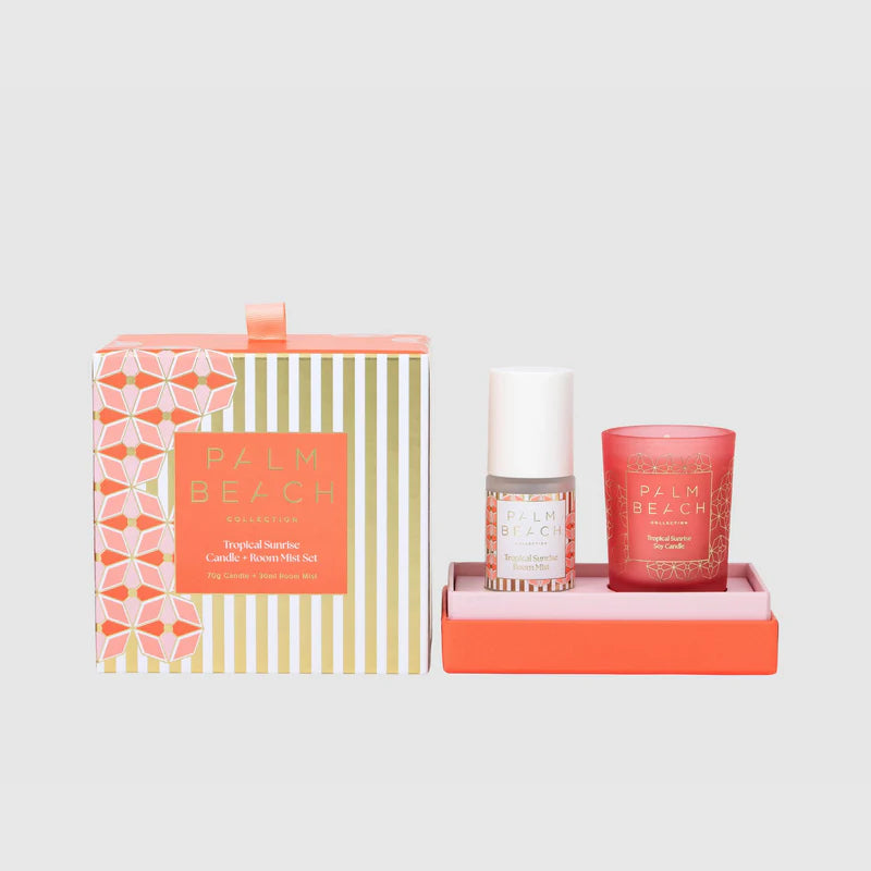 Palm Beach Collection 70g Mini Candle & 30ml Room Mist Set - Tropical Sunrise