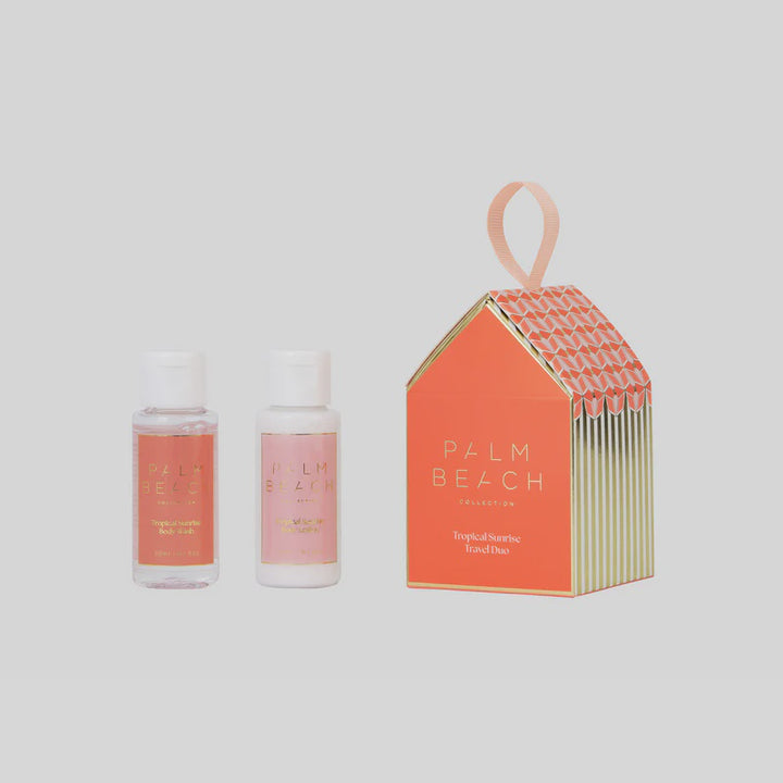 Palm Beach Collection Gingerbread House 30ml Body Wash & 30ml Body Lotion Travel Duo - Tropical Sunrise