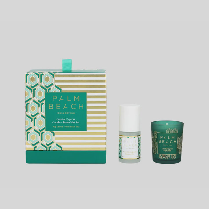 Palm Beach Collection 70g Mini Candle & 30ml Room Mist Set - Coastal Cypress