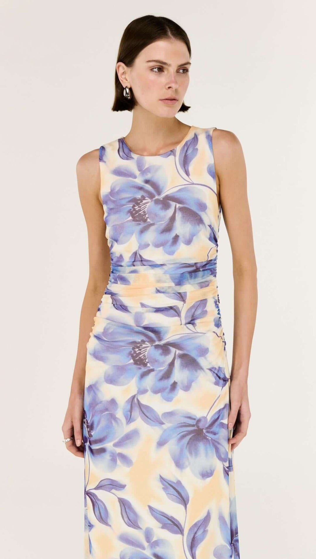 Staple The Label Fleur Mesh Midi Dress - Blurred Floral