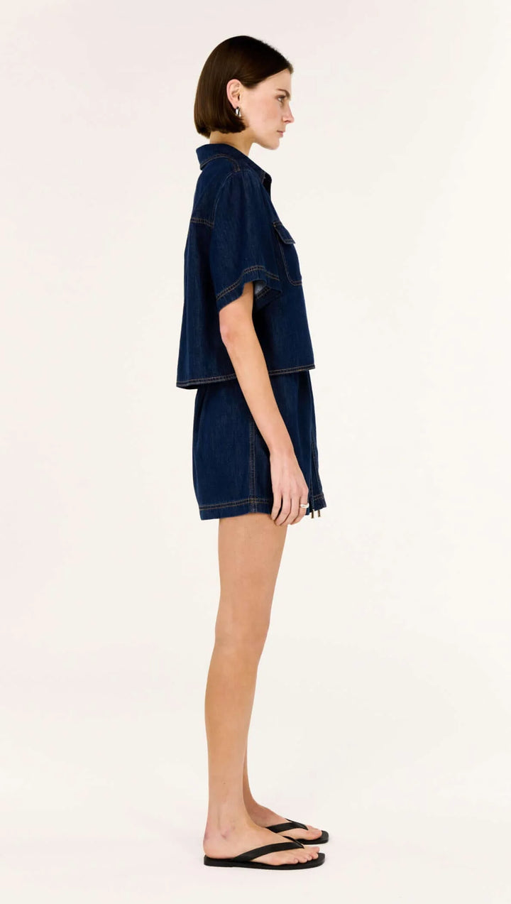 Staple The Label Lea Denim Mini Skirt - Indigo