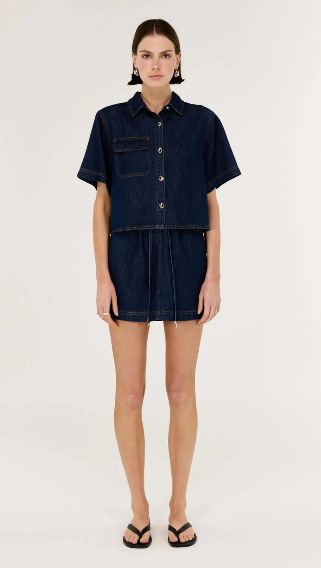 Staple The Label Lea Denim Mini Skirt - Indigo