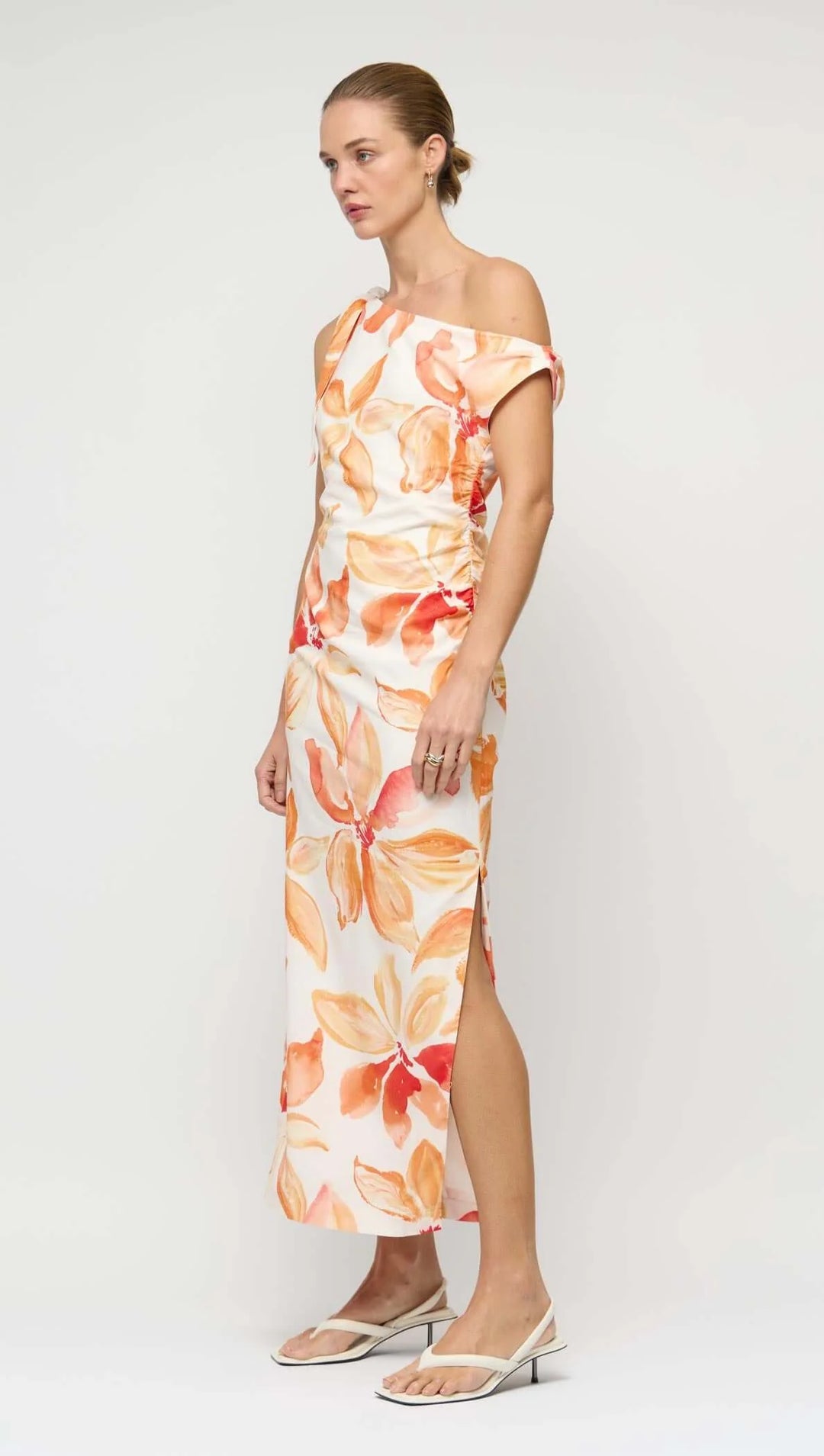 Staple The Label Solana Asymmetrical Midi Dress-Floral