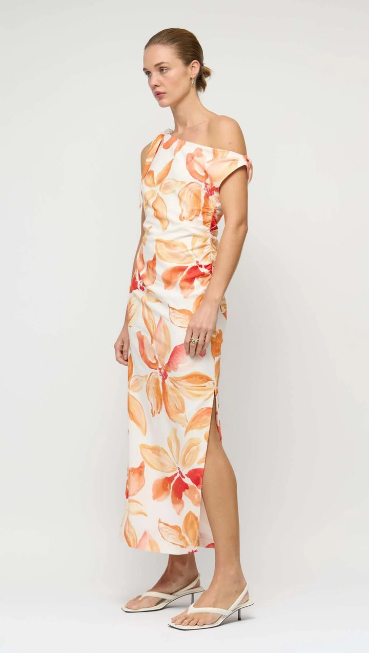 Staple The Label Solana Asymmetrical Midi Dress-Floral
