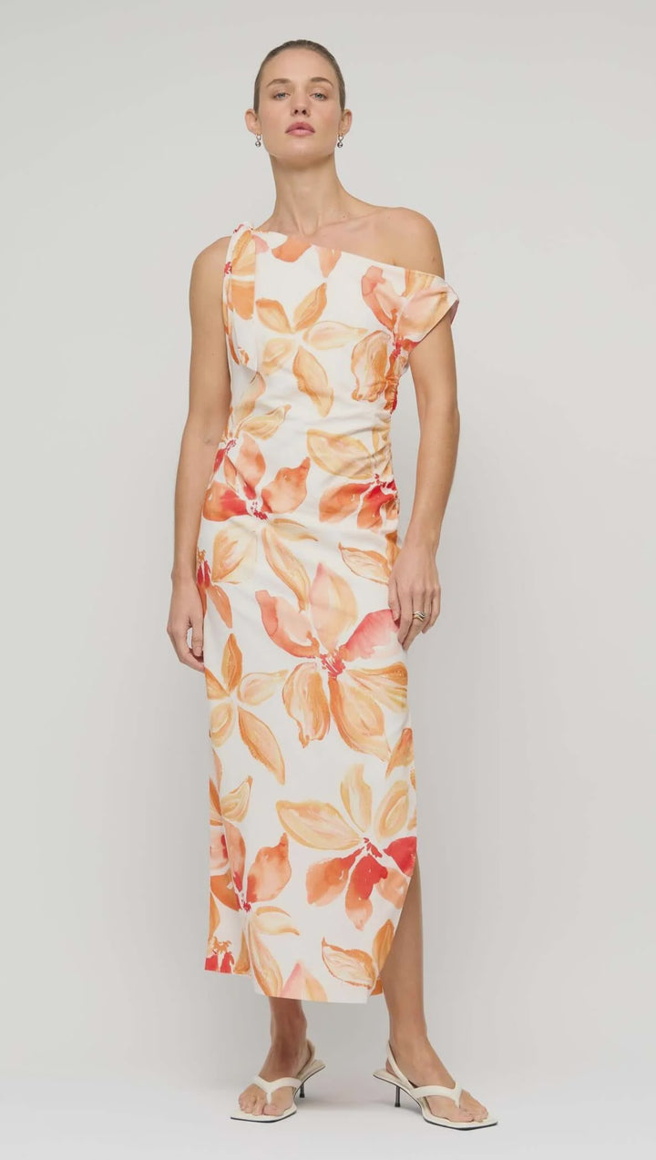 Staple The Label Solana Asymmetrical Midi Dress-Floral