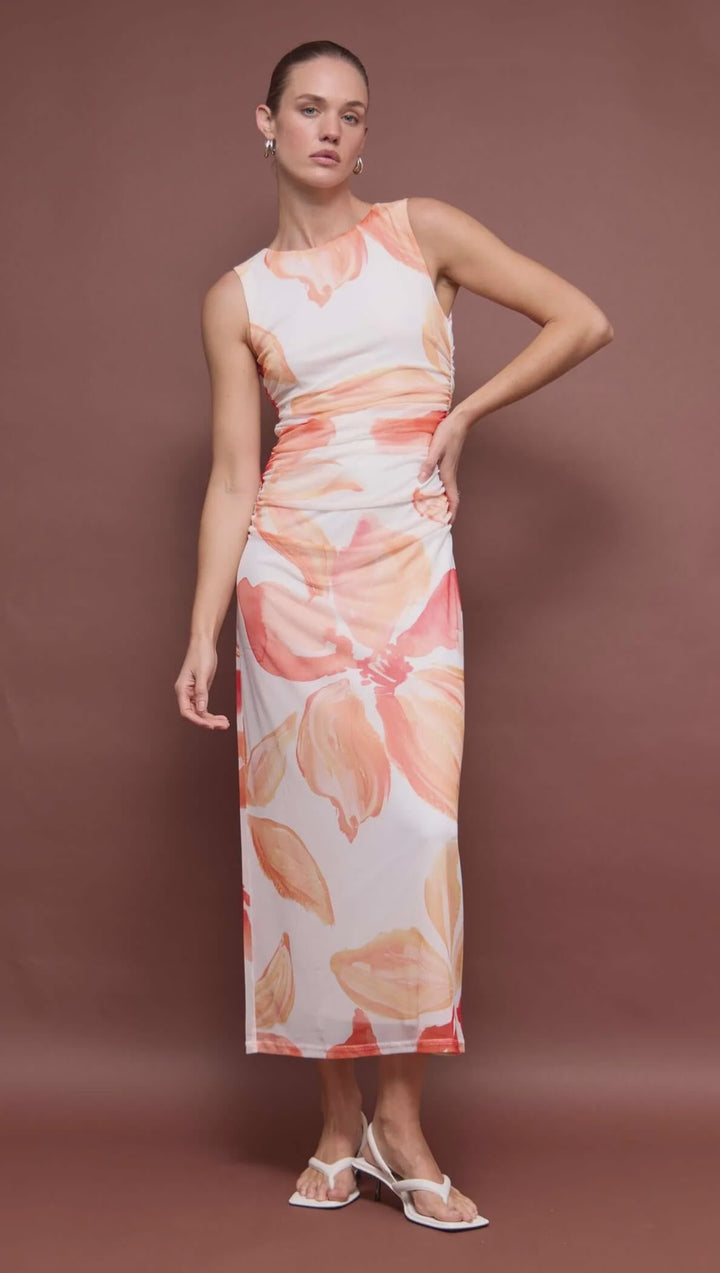 Staple The Label Solana Mesh Midi Dress-Floral