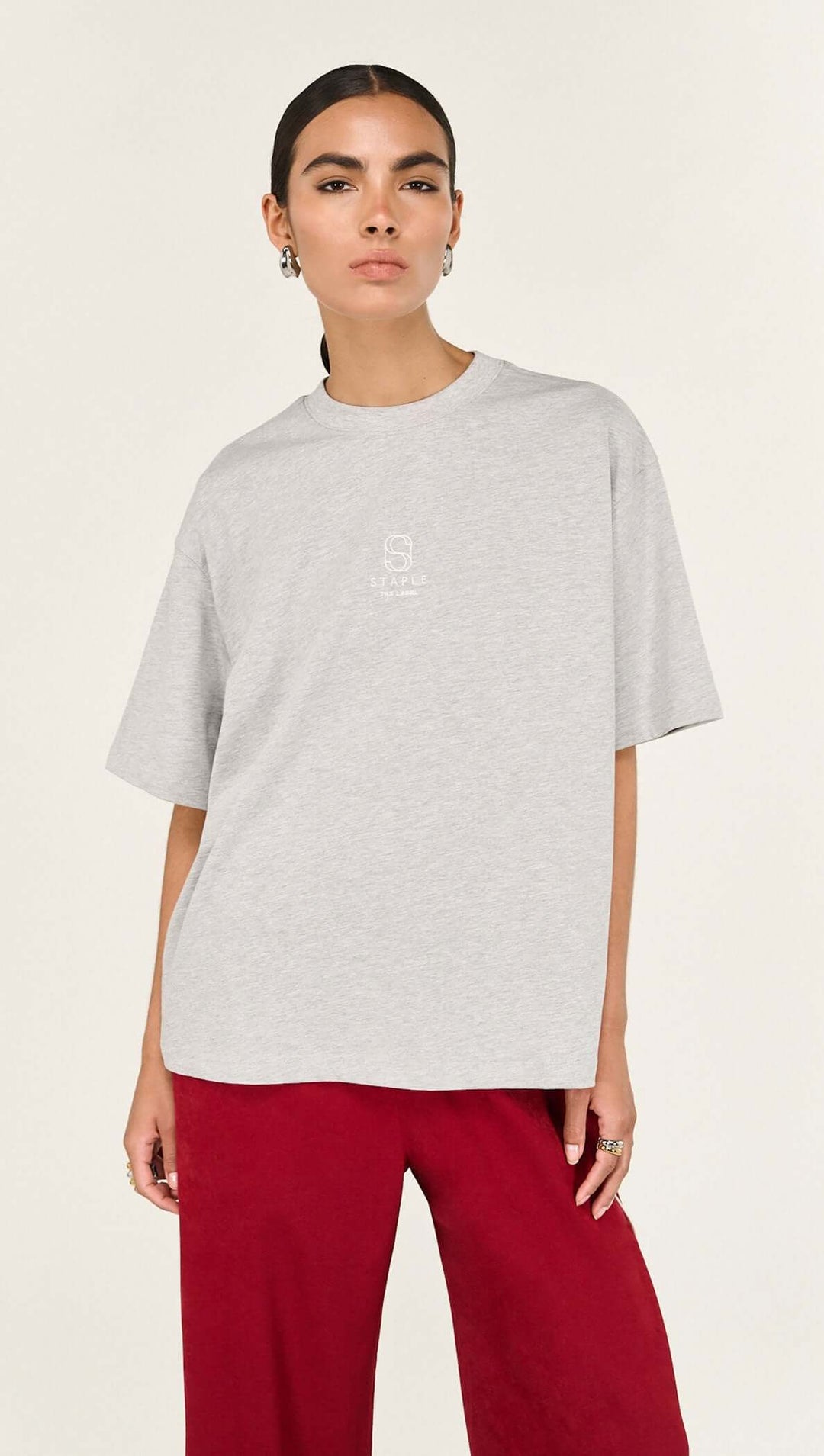 Staple The Label Staple Oversize Tee - Grey Marle