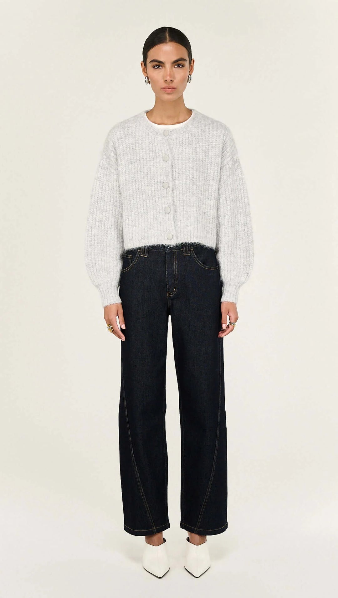 Staple The Label Oslo Cardigan - Grey Marle