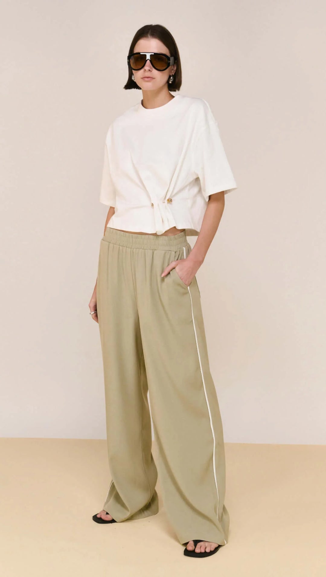 Staple The Label Dion Pant - Sage/Cream