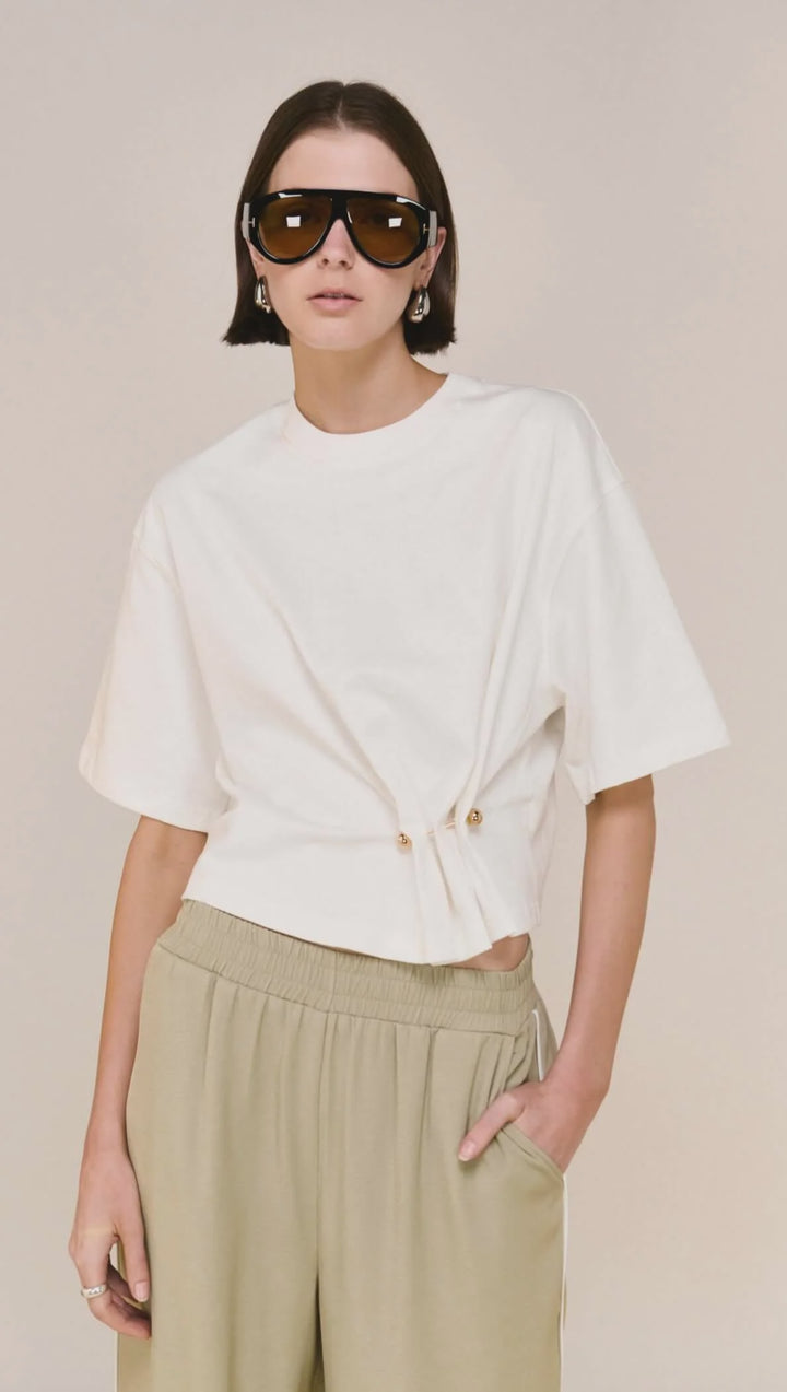 Staple The Label Lune Crop Tee - White