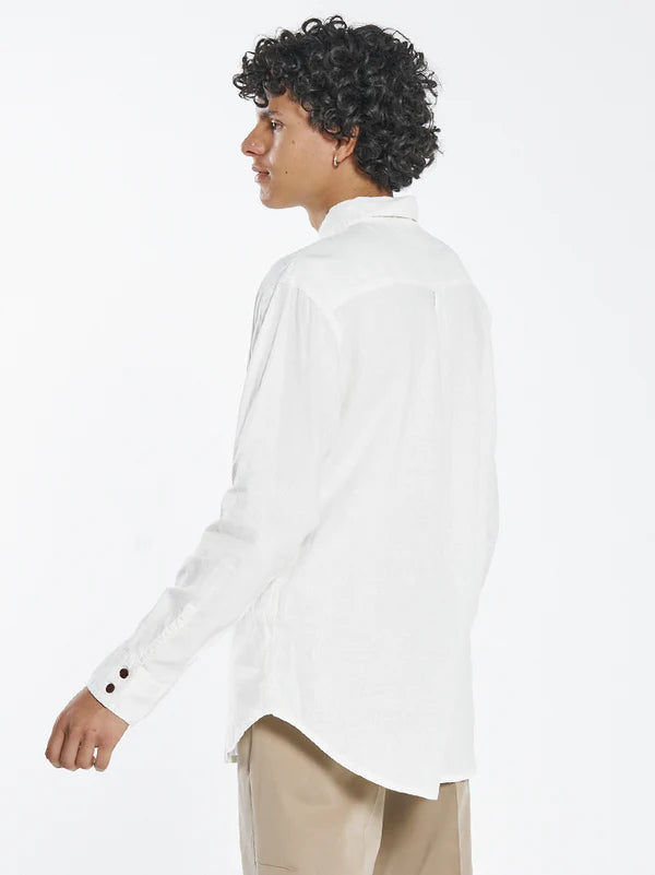 Thrills Hemp Minimal Thrills Oversize Long Sleeve Shirt- Dirty White