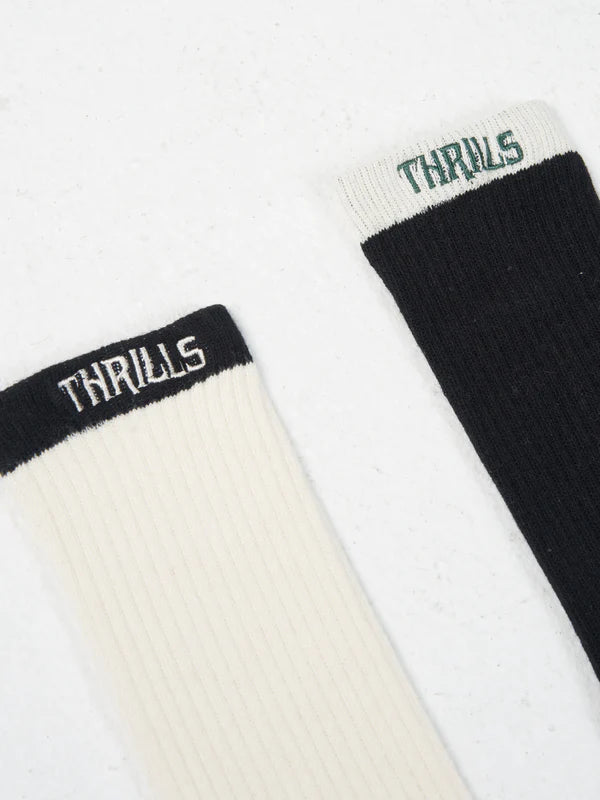 Thrills Thou Shall Not 2 Pack Sock - Mother of Pearl - Black