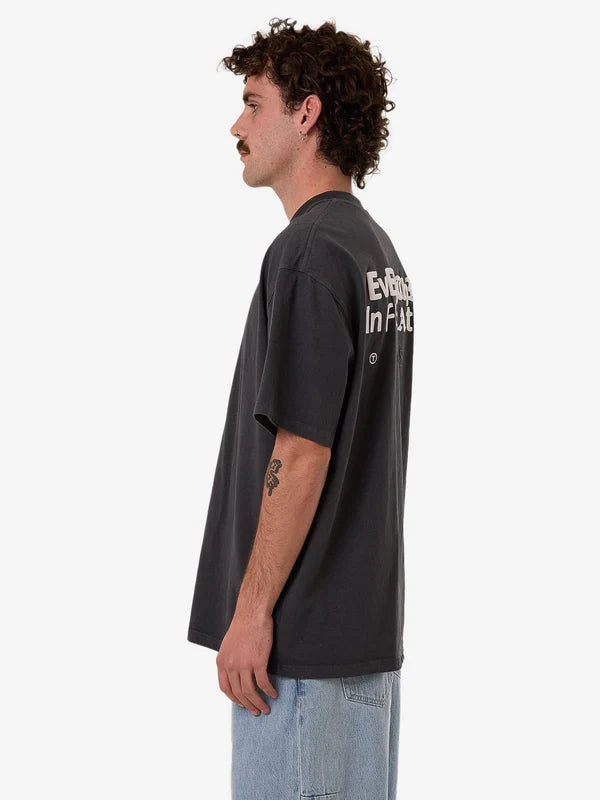 Thrills Chain Of Formation Box Fit Oversize Tee - Dark Charcoal