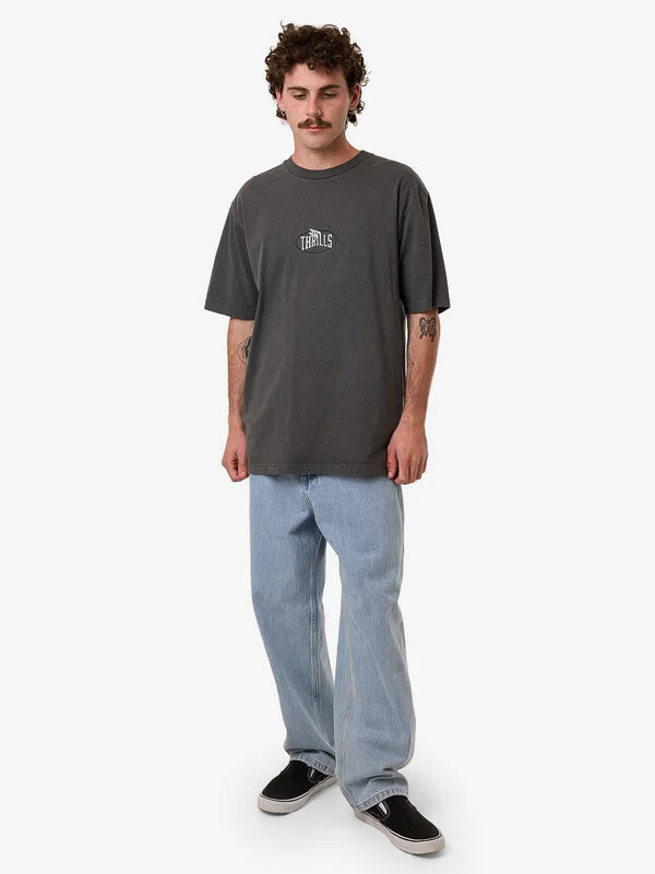 Thrills Born To Fly Embro Oversize Fit Tee - Merch Black