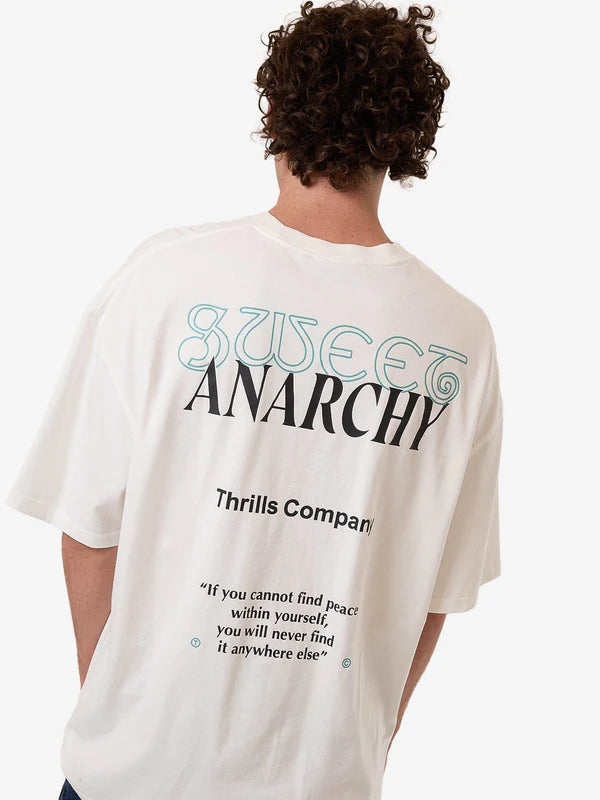 Thrills Sweet Anarchy Box Fit Oversize Tee - Dirty White