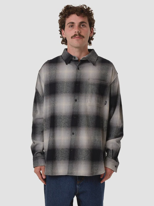 Thrills Barrio Long Sleeve Flannel Shirt - Black