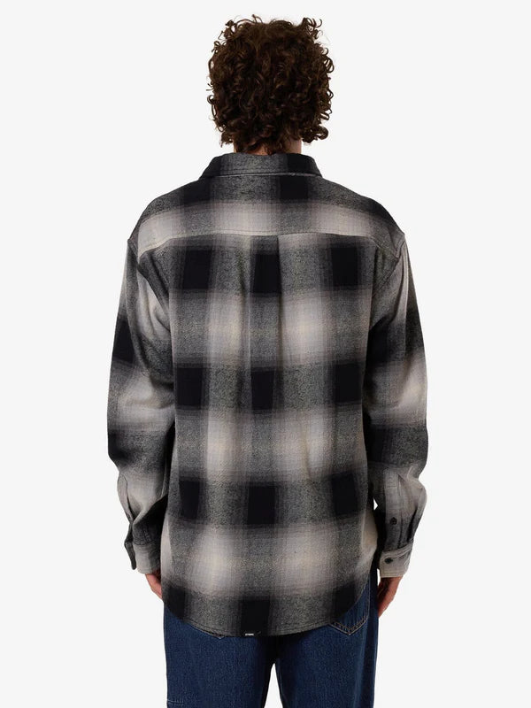 Thrills Barrio Long Sleeve Flannel Shirt - Black