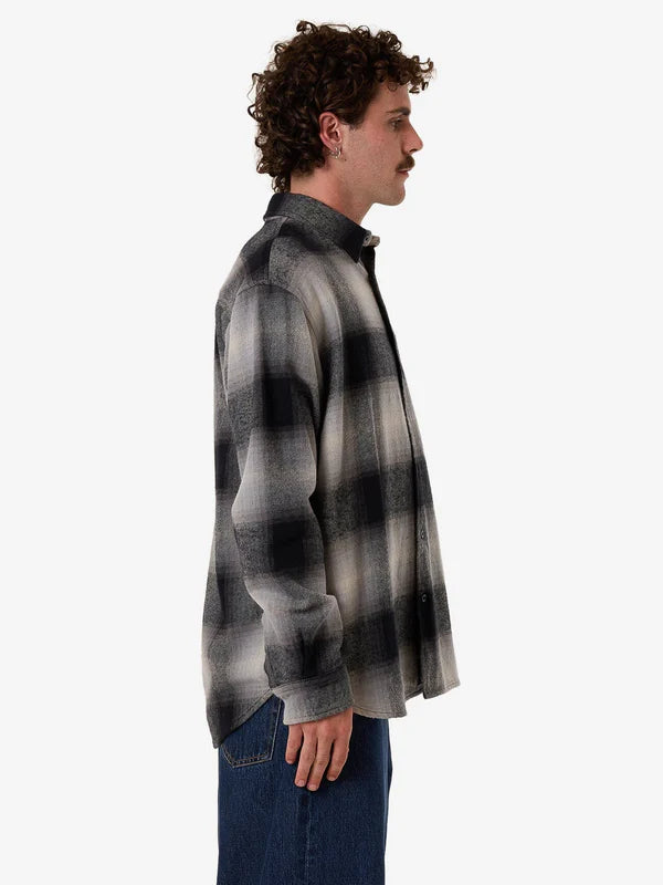 Thrills Barrio Long Sleeve Flannel Shirt - Black