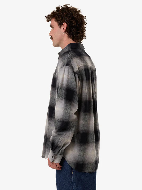 Thrills Barrio Long Sleeve Flannel Shirt - Black