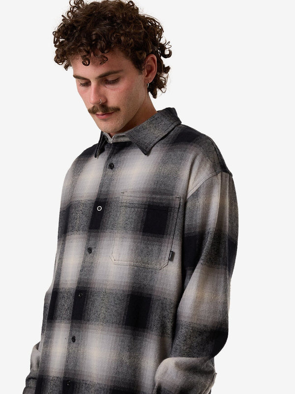 Thrills Barrio Long Sleeve Flannel Shirt - Black