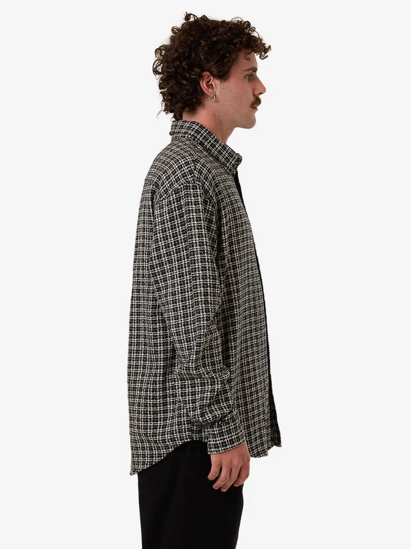 Thrills Hazed Long Sleeve Shirt - Black