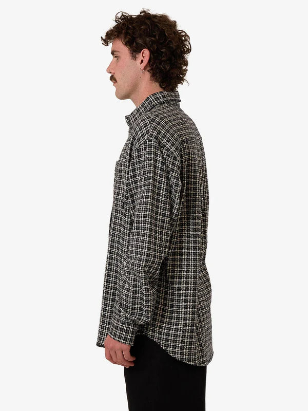 Thrills Hazed Long Sleeve Shirt - Black