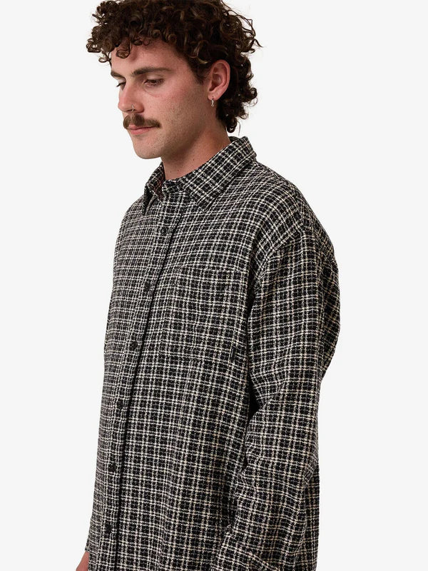 Thrills Hazed Long Sleeve Shirt - Black