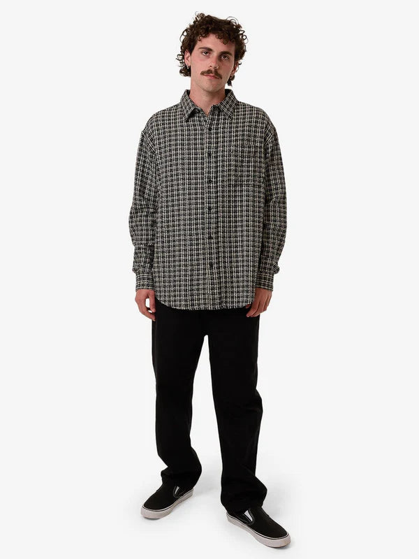 Thrills Hazed Long Sleeve Shirt - Black