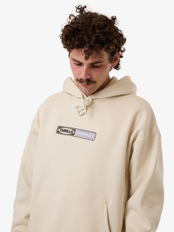 Thrills Locked In Slouch Pull On Hood - Heritage White
