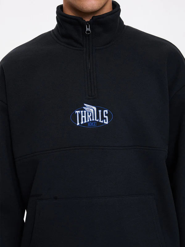 Thrills Born To Fly Quarter Zip Fleece - Pirate Black