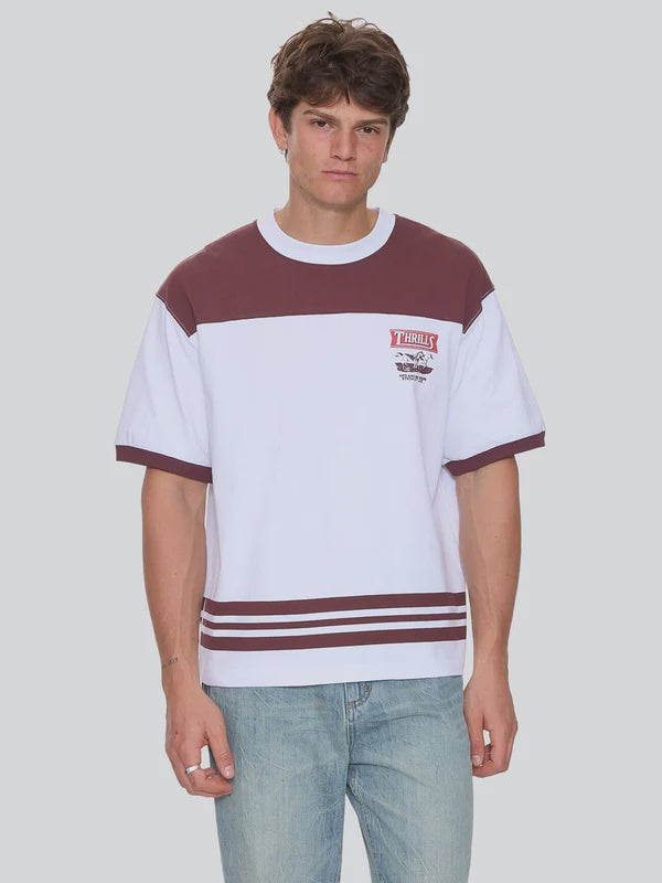 Thrills Deep In The Heart Of Byron Box Fit Oversize Cropped Panel Tee - Bitter Chocolate