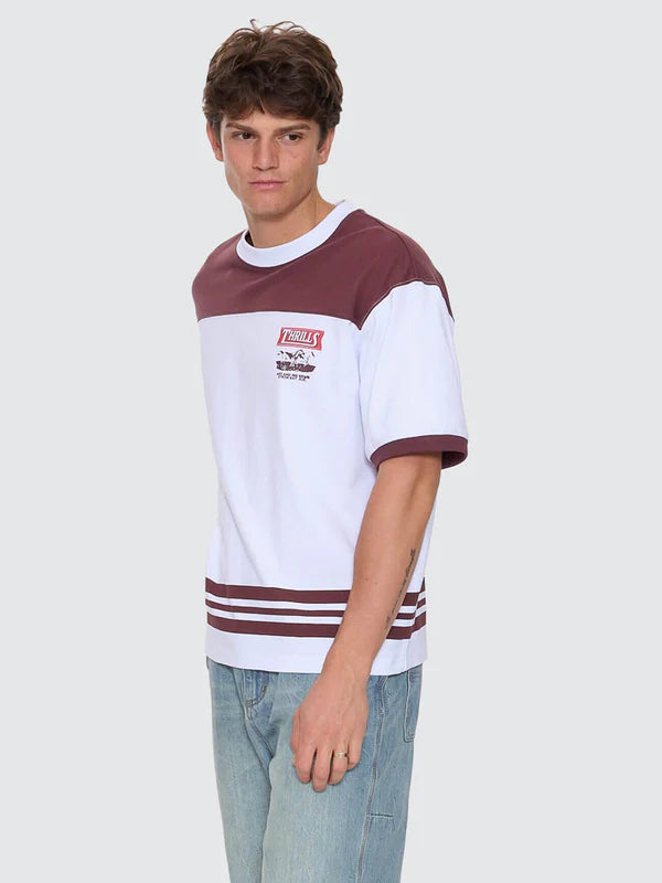 Thrills Deep In The Heart Of Byron Box Fit Oversize Cropped Panel Tee - Bitter Chocolate