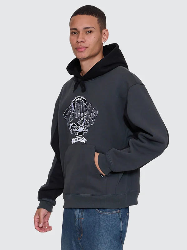 Thrills Sting Of Defeat Slouch Pull On Cropped Hood - Carbon