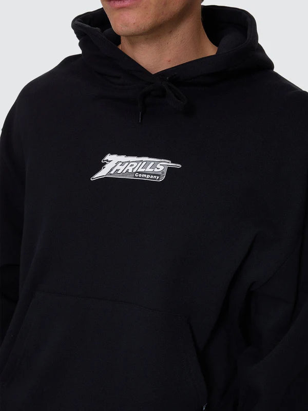 Thrills Heavy Voltage Slouch Pull On Cropped Hood - Black