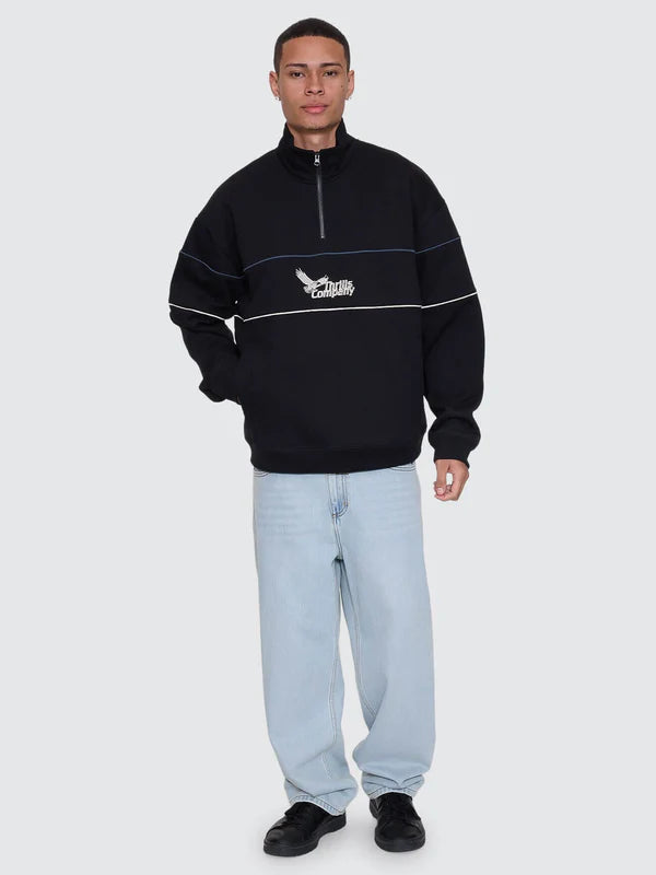 Thrills Between Chaos & Calm Quarter Zip Fleece - Black