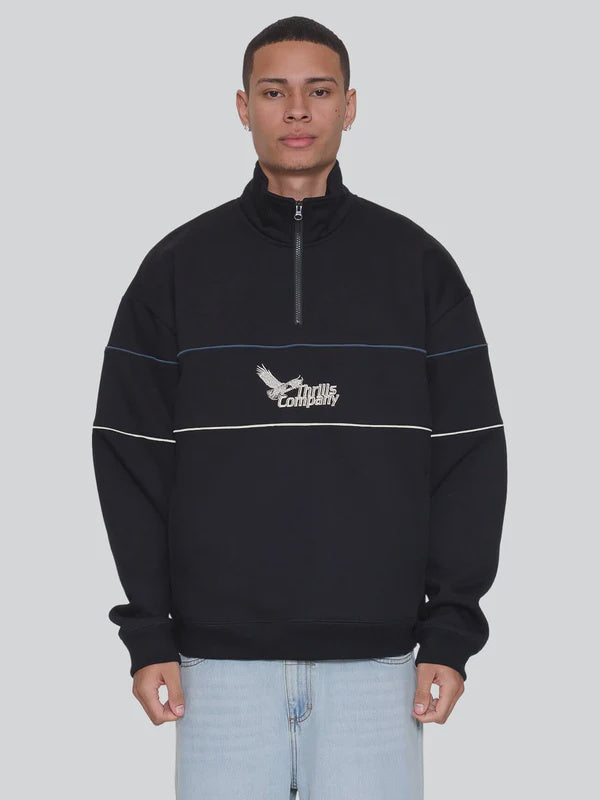 Thrills Between Chaos & Calm Quarter Zip Fleece - Black