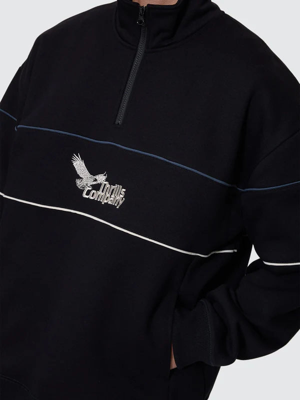 Thrills Between Chaos & Calm Quarter Zip Fleece - Black