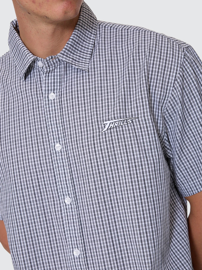 Thrills Heavy Voltage Cropped Short Sleeve Shirt - White