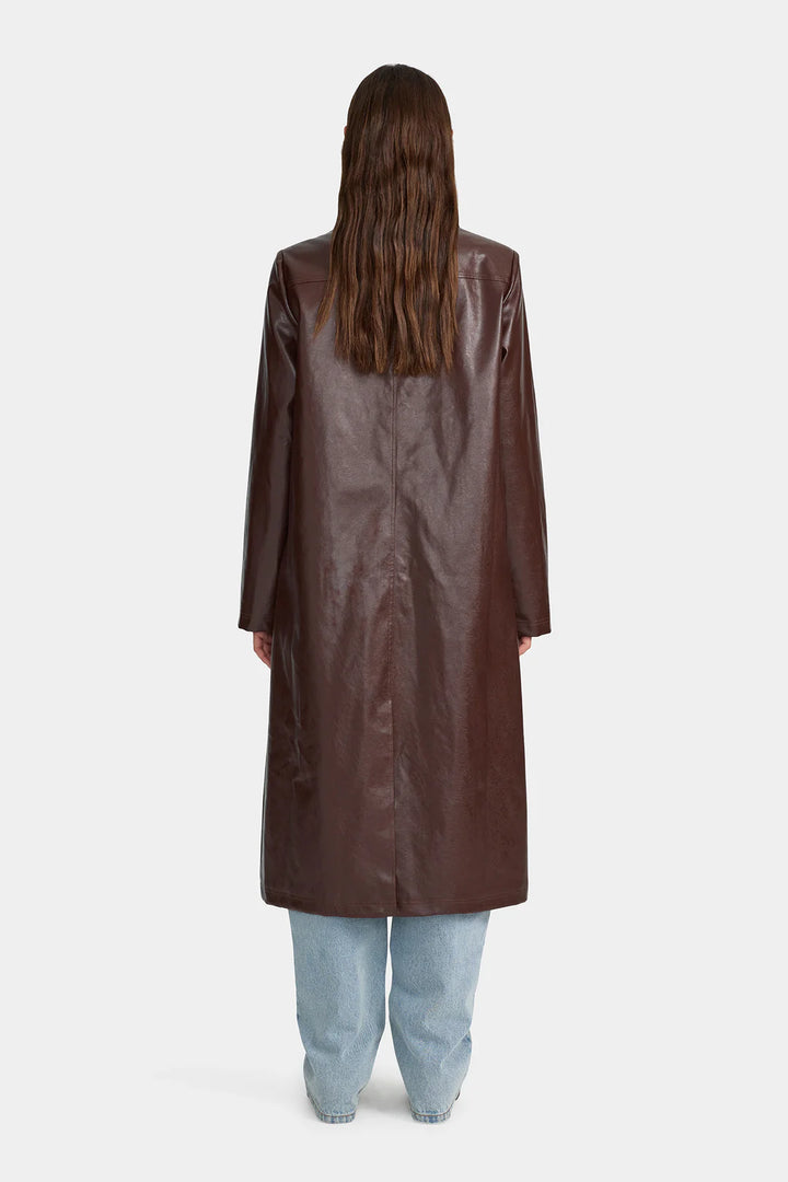 Ownley Tabetha PU Coat - Cherry Cola